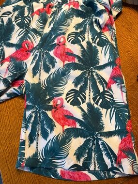 Mens Tropical Flamingo Set - Pink & Green
